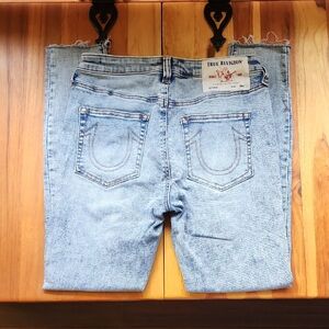 NWOT True Religion Jennie Curvy Mid Rise Skinny Jeans acid wash size 29 /8